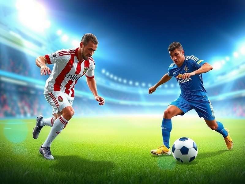 Two players competing in Football Legends game on Poki