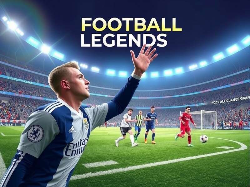 Dynamic in-game action from Football Legends 2025 showing a player scoring a goal