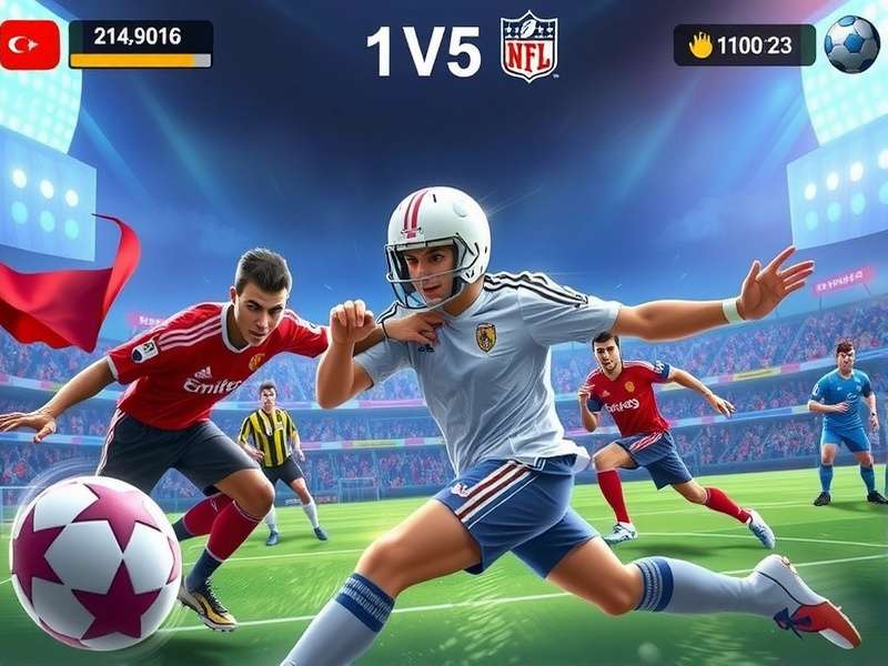 Football Legends 1v1 LOL gameplay screen showing intense player duel