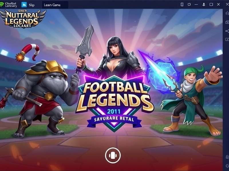 Football Legends game action screenshot showing characters and stadium