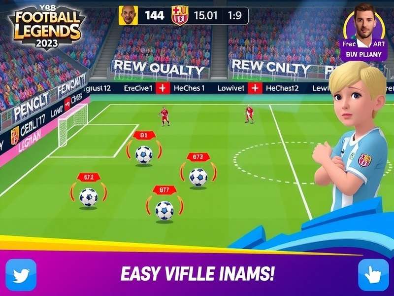 Y8 Football Legends 2023 gameplay screenshot showing intense football action