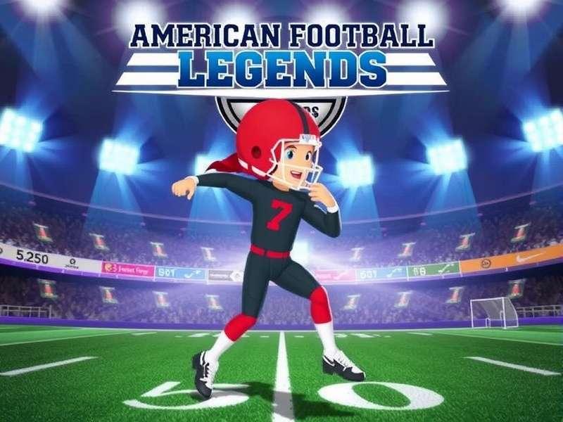 Screenshot of American Football Legends Game showing gameplay action