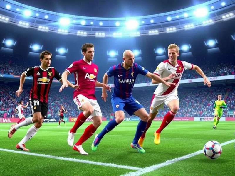 Football Legends game action scene with players scoring a goal