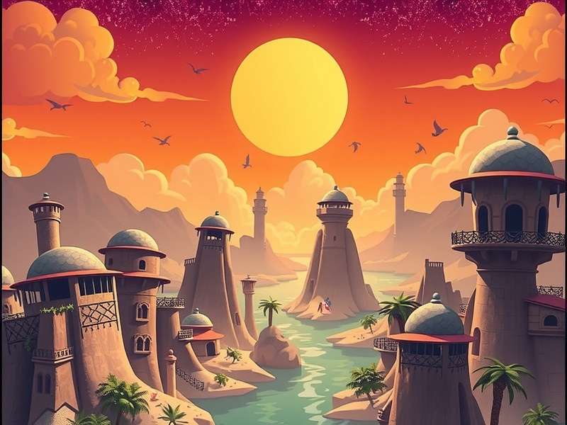 Digital concept art of a vibrant gaming hub called Playtropolis with football and tech elements merging