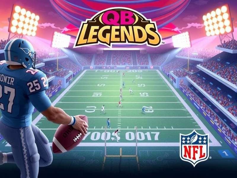 Dynamic quarterback gameplay screenshot from Football Legends