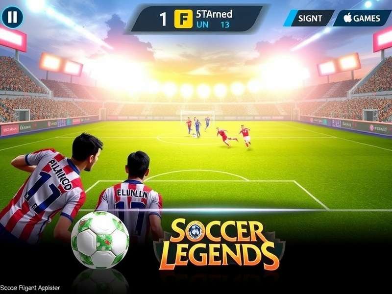 Soccer Legends gameplay screenshot showing a football match