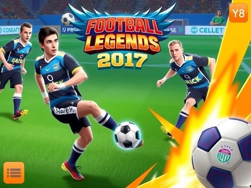 Screenshot of Y8 Football Legends 2017 gameplay showing intense football action