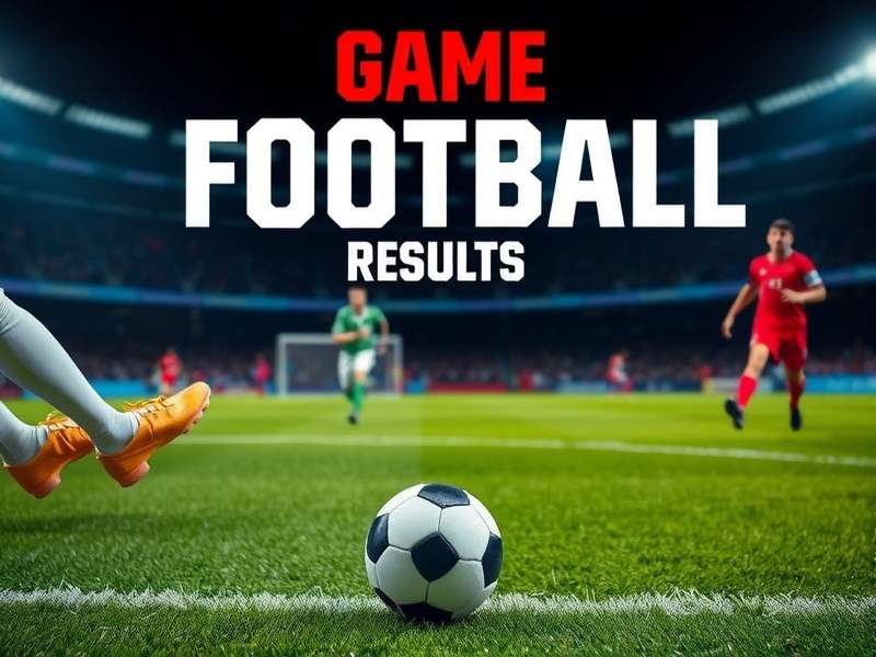 Football match in progress with players competing for the ball under stadium lights