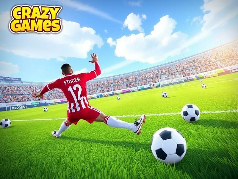 Football Legends gameplay on Crazygames Soccer platform featuring vibrant stadium action