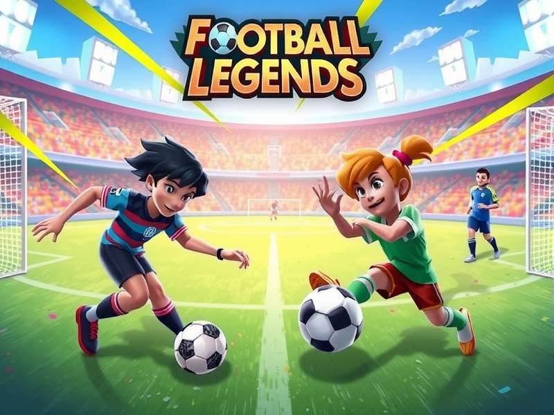 Football Legends Unblocked Poki game featuring Ronaldo and Messi on the pitch