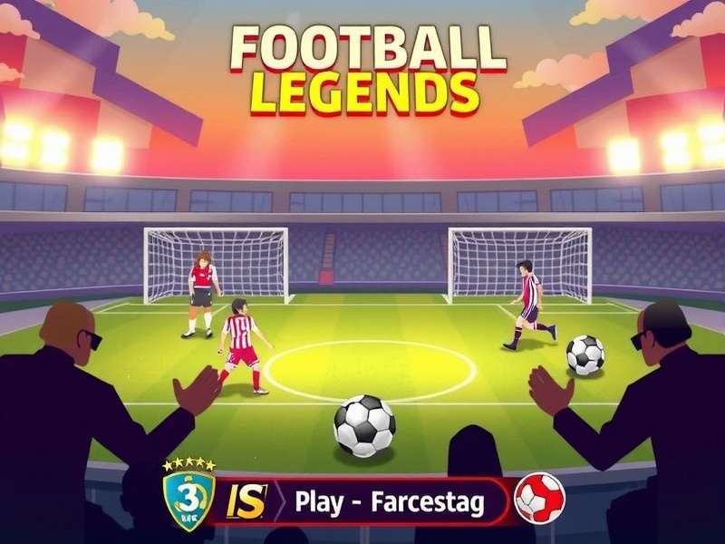 Football Legends Unblocked Gameplay Action Shot showing two players competing on a 2D field