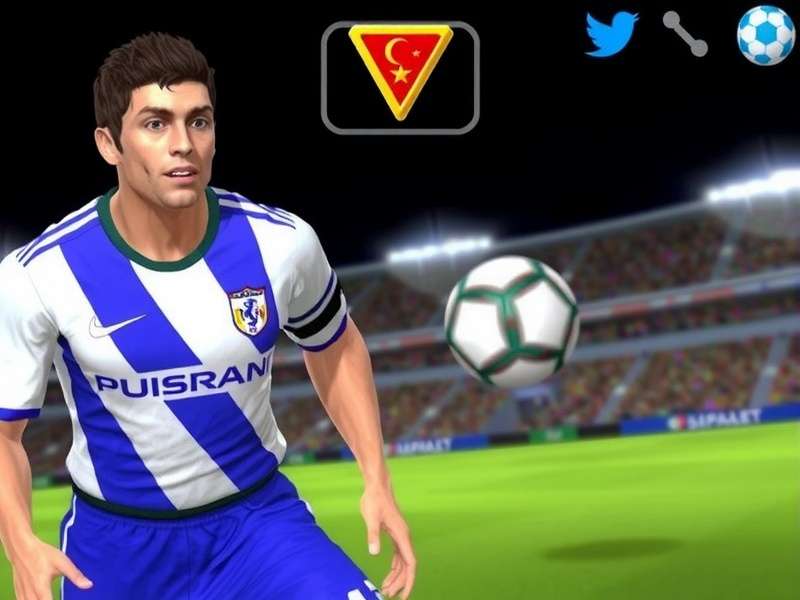 Football Legends Game Two Player action scene with two players competing on the pitch